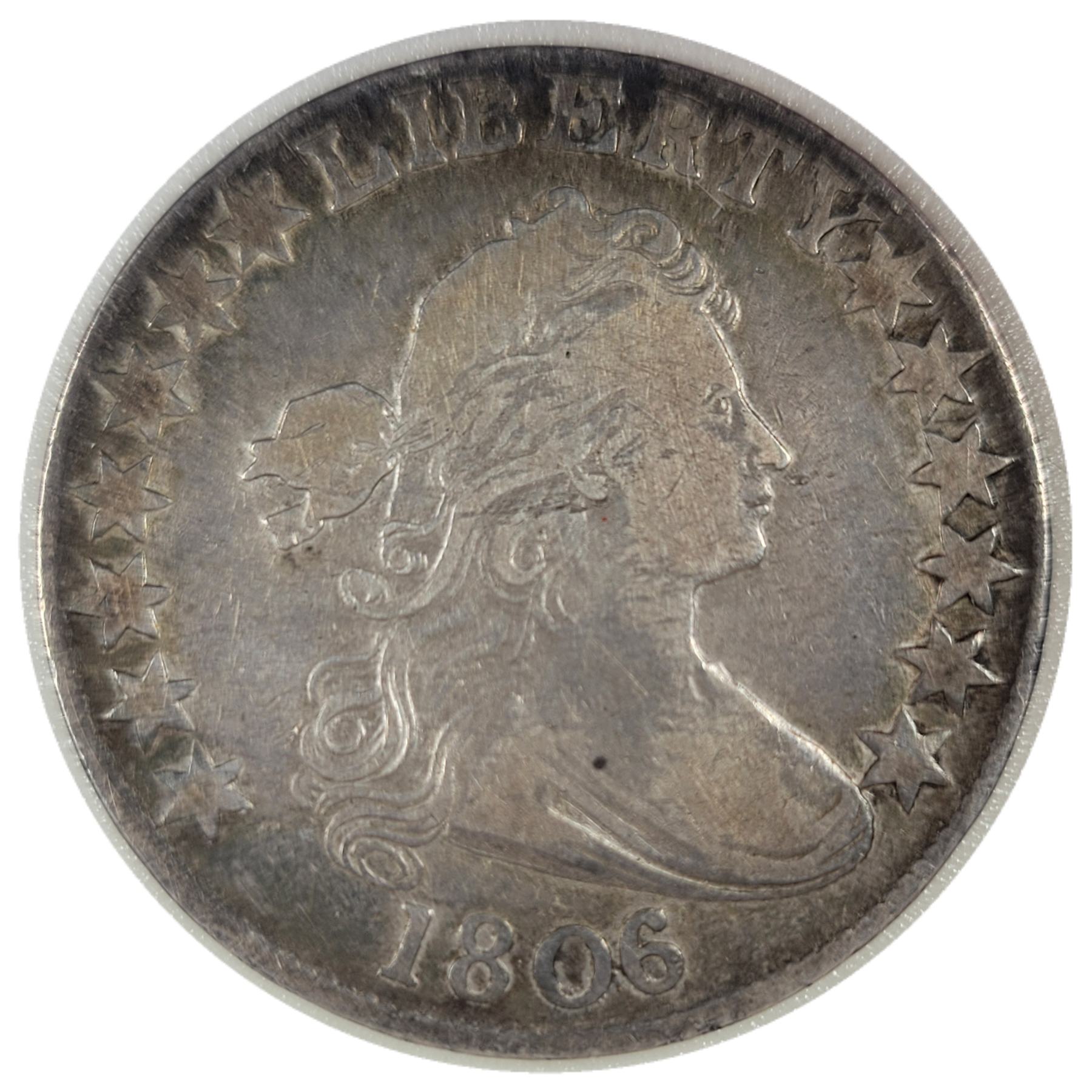 1806/5-50c-Draped-Bust-Half-Dollar-Knob-6-W/Stem-Overton-103